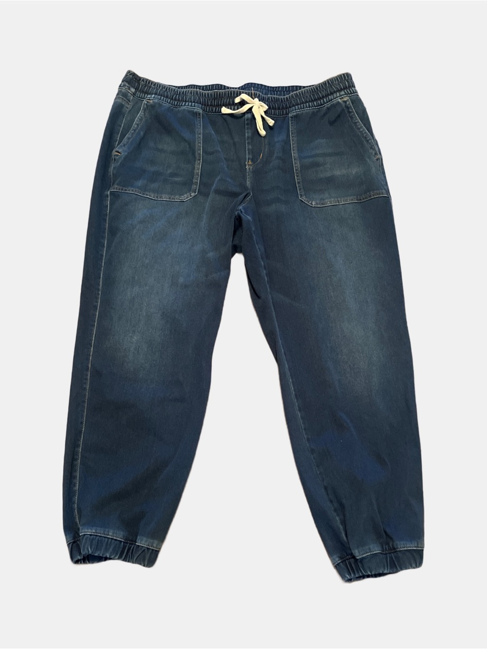 Lane Bryant Jeans Womens Plus 18 Blue Elastic Drawstring Casual Jogger Denim